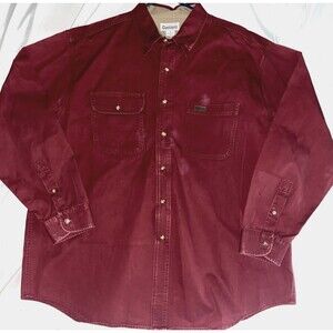 Carhartt Long Sleeve Button Down Shirt Red Men's Size Extra Large STARCHED